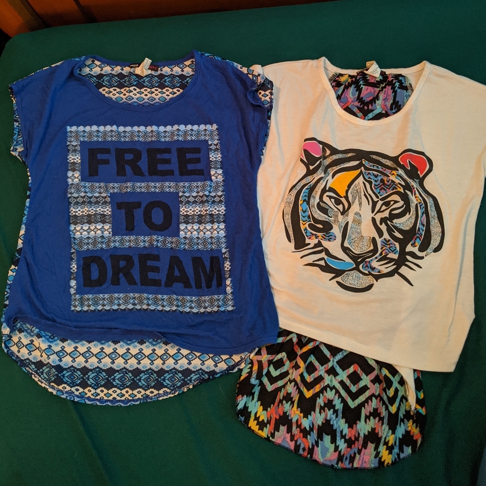 Miss Majesty Lot of 2 Girls Hi-Lo Shirts